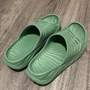 Hoka One One Forest Green Slide Sandals